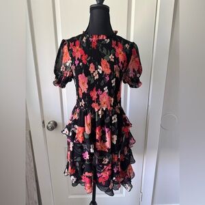 Vici Pink Ruffled Puff Sleeve Cocktail Dress